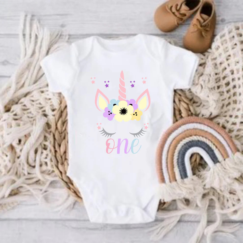 Body bebe niña primer cumpleaños Unicornio